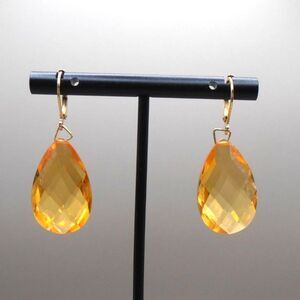 Joan Rivers Amber Resin Drop Earrings – Gold Tone, 1.5", Signed